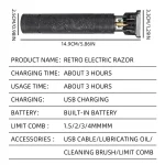 Haircut Razor for Men Rechargeable Clipper Shaver Adult Electric Vintage Clipperrazor Home USB Charging Barber Shop Black Dragon 2