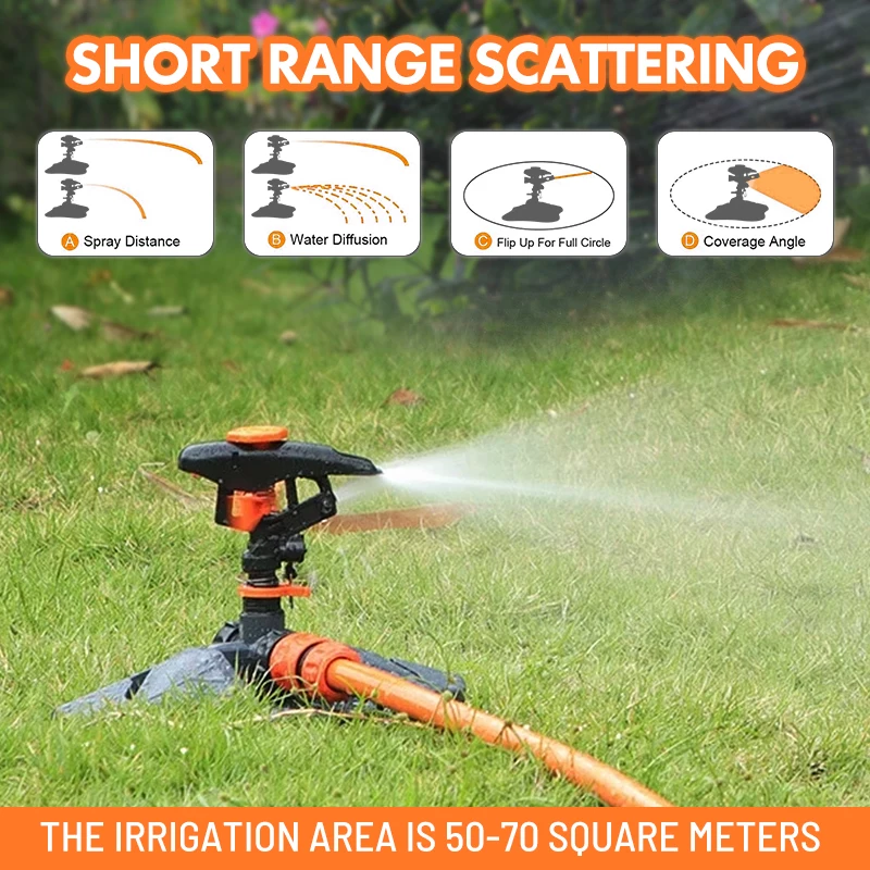 Automatic Garden Watering Lawn Sprinklers 360° Rotation Irrigation Watering System with Nozzle Grass Plant for Farm Outdoor Yard Automatic Garden Watering Lawn Sprinklers 360° Rotation Irrigation Watering System with Nozzle Grass Plant for Farm Outdoor Yard