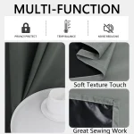 2pcs Modern 100% Blackout Curtain with Coated Lining, Curains for Bedroom, Living Room, Dining Room, Bathroom, Home Decor 4