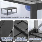 4-Seat Aluminum Outdoor Sectional Furniture Set with Thick, Washable Cushions and Coffee Table for Patio Conversation Areas 3