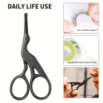 Round Head Stainless Steel Nose Hair Scissors Stork Type BeautyScissors For Eyebrows Nose Hair Beard Ear Hair Eyebrow Scissors 4