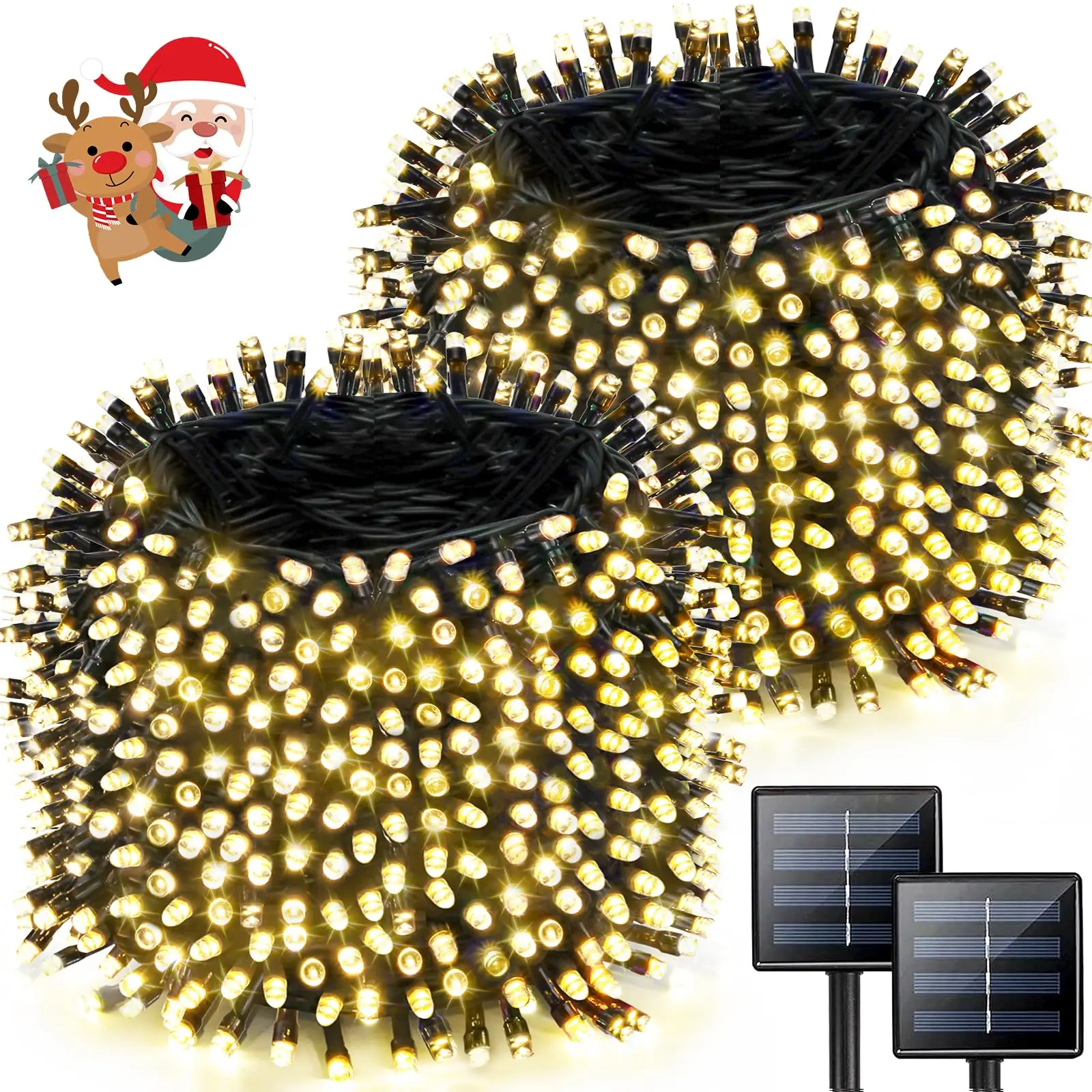 LED Plastic Leath Solar Powered Outdoor Fairy Lights IP65 Waterproof 8 Lighting Modes for Christmas Wedding Decoration LED Plastic Leath Solar Powered Outdoor Fairy Lights IP65 Waterproof 8 Lighting Modes for Christmas Wedding Decoration