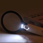 White Magnifying Glass Handheld 45X Magnifier With 3 LED Light For Reading Magnifying Glass Jewelry Loupe 3