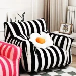 Single Sofa Chair Cartoon Seat Baby Sofa Children Sofa Funny Lazy Bean Bag Environmentally Friendly Thickened Portable Sofa Chai 6