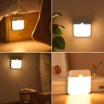 LED Night Light, Human Motion Sensor Lamp USB C Rechargeable Closet Light, Wireless LED  Wall lamp For Stairs Closet Kitchen Bed 5