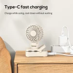 VISSKO Clip Fan Type C Rechargeable Portable Handheld Fan 1000mAh 3 Gears Small Cooling Fan Personal Fan for Student Dormitory 5