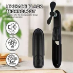 Mini Fan Handheld, 3 Speeds Handheld Fan, 3 in 1 Portable USB Fan with Flashlight Power Bank, for Travel, Home, Women, Makeup 2