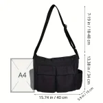 Women's School Messenger Bags For Women Shoulder Ladies Designer Handbag Solid Large Capacity Casual Canvas Shoulder Female Bags 2