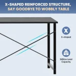 32 Inch Modern Simple Style Wood Black Computer Desk for Home Office Study Writing Work Table 5