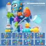 Baby Bath Toys with Strong Suction Cups Tubes Spinner Squirt Water Game Set Toddlers Kids Shower Pool for 3 Years Children Gifts 3
