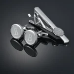 High Quality Letter A-Z men's French cufflinks tie clip set fashion shirt cufflinks 4