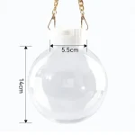 Transparent Sphere Pet Carrier with Gold and White Straps Portable Outdoor Breathable Travel Carrier for Hamster Guinea Pig Rept 2