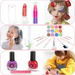 Kids Makeup Toy Kit for Girls, Washable Makeup Set Toy with Real Cosmetic Case for Little Girl, Pretend Play Makeup Beauty Set B 4