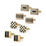 4 Pair Cufflinks For Mens With Gift Box Man Shirt Cufflinks Wedding Guests Gifts Men Gift For Husband Business Tie Clip T0204022 2