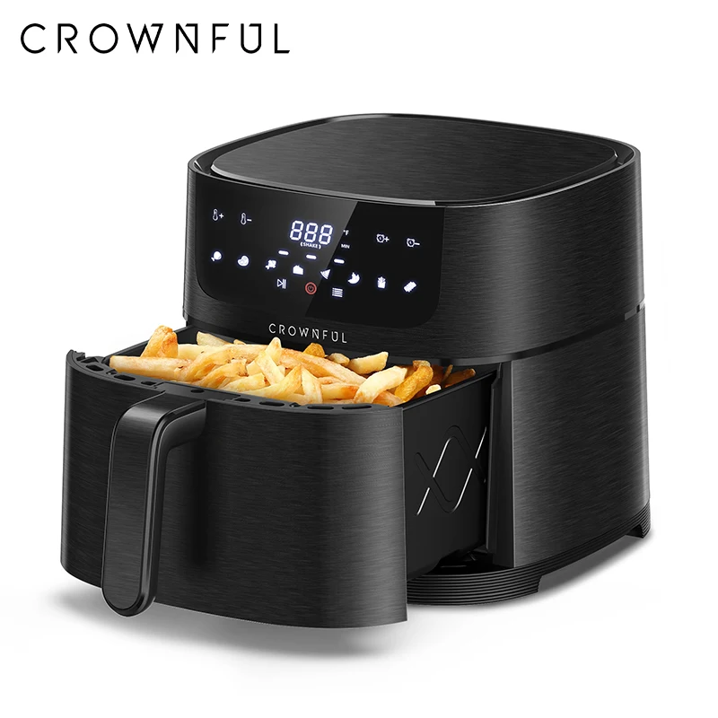 CROWNFUL Air Fryer 7L Touch-screen Display Air Fryer Oven with 8 Cooking Programs Oilless Electric Cooker and Nonstick Basket CROWNFUL Air Fryer 7L Touch-screen Display Air Fryer Oven with 8 Cooking Programs Oilless Electric Cooker and Nonstick Basket
