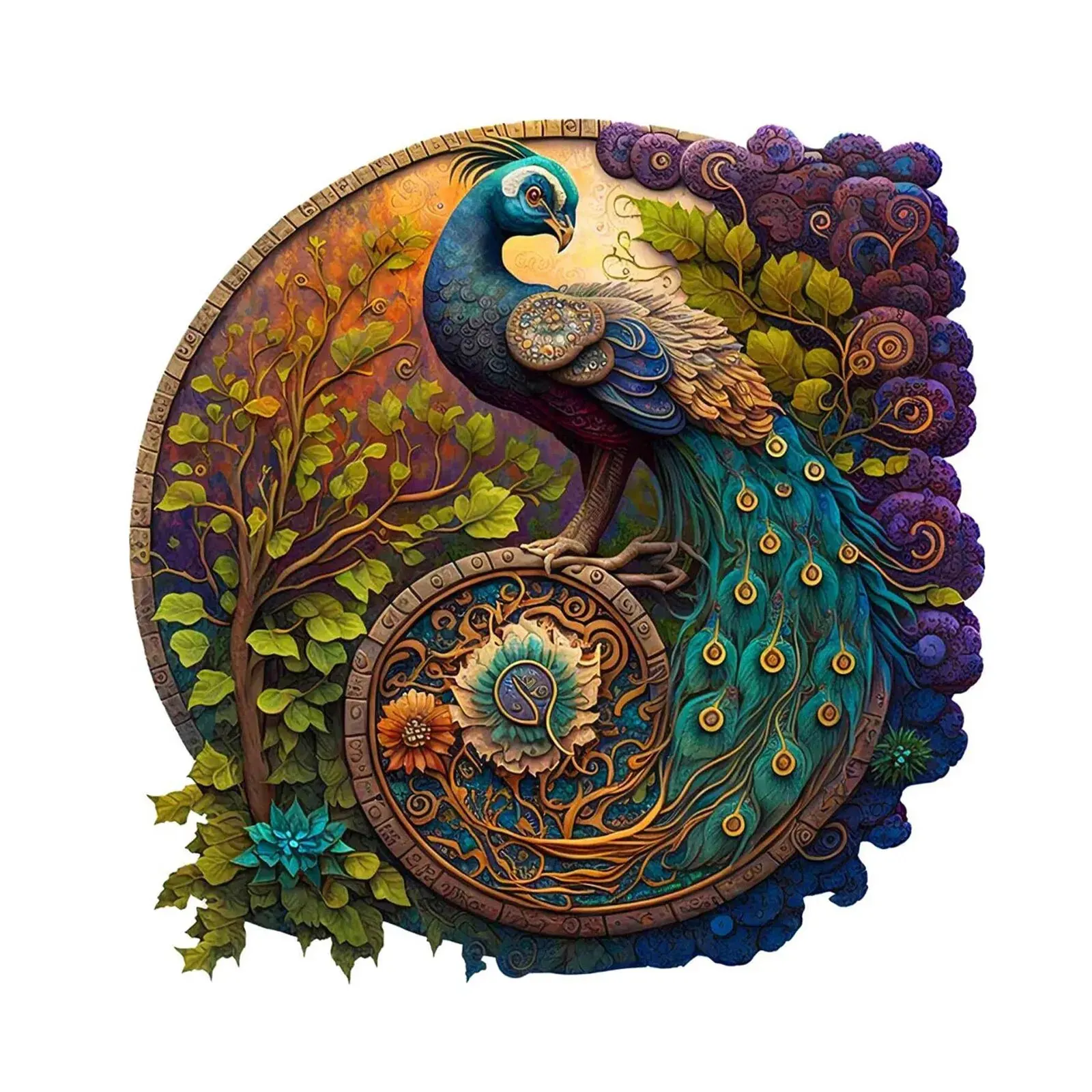 Round Peacock Wooden Jigsaw Puzzle Irregular Animal Shaped Wooden Puzzle Adult Puzzle Toys Festival Gift For Friends and Family Round Peacock Wooden Jigsaw Puzzle Irregular Animal Shaped Wooden Puzzle Adult Puzzle Toys Festival Gift For Friends and Family