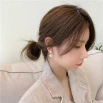 Imitation Pearl Earrings For Women Heart Round Stud Earrings Elegant Love Ear Stud Party Wedding Jewelry Valantine Day Gifts 5