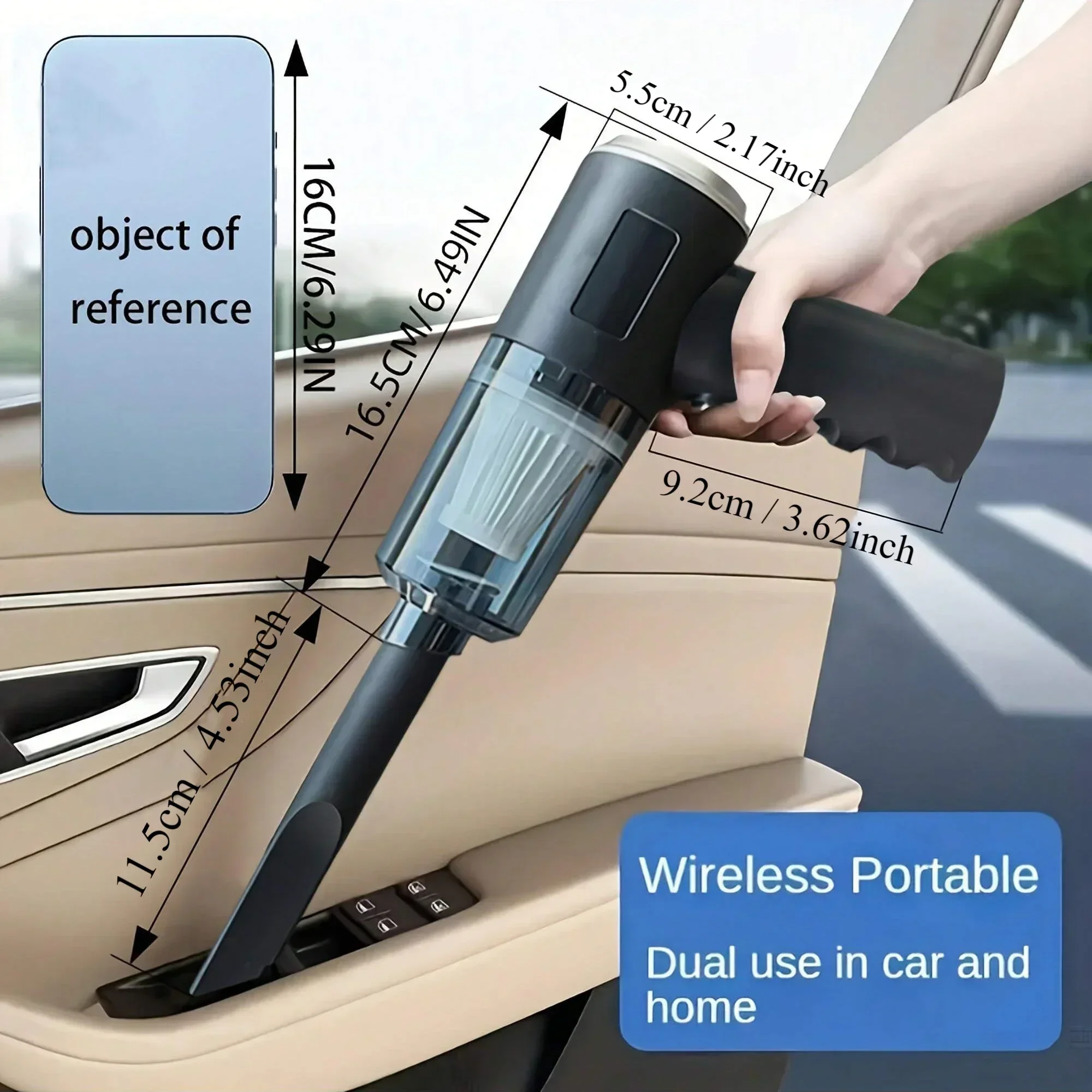 1pc Wireless Vacuum Cleaner Dual Use for Home and Car 120W High Power Powerful Vacuum Cleaner Black 1pc Wireless Vacuum Cleaner Dual Use for Home and Car 120W High Power Powerful Vacuum Cleaner Black