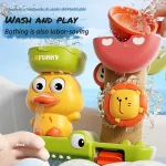 2025 Baby Bath Toy Play Water in Duck/Flower Shape Lion Waterwheel Children Fun in Shower Bathtub with Suction Cup in Kid Gift 2