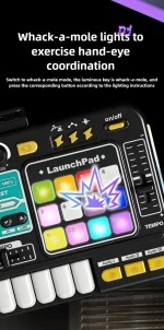 Kid DJ Mixer with Microphone Electronic Piano Keyboard Bluetooth DJ Turntable Controller Musical Instrument Kid Birthday Gifts 6