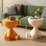 Cream Coffee Table Sofa Bed Side Table Plastic Creative Flat Head Coffee Table for Living Room Household Accessories Home Decor 2