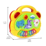 Kids Cartoon Piano Keyboard Game with Animal Sounds Flashing Light Music Baby Instrument Music Toys Educational Toys Kids Gifts 2
