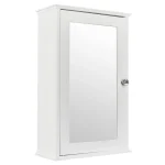 Single Door Mirror Indoor Bathroom Wall Mounted Cabinet Shelf White