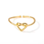Heart Shaped Open Cuff Ring For Women – Minimalist Adjustable Ring For Everyday & Gift Giving 3