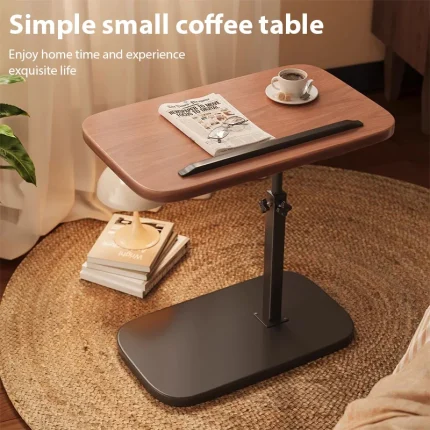 C-shaped Side Table Coffee Table Waterproof Living Room Sofa Table Height Adjustable And Flip-over Panel Load Capacity of 25kg