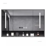 Smart Bathroom Mirror Cabinets Wall-mounted with Backlight Anti-fog Bathroom Furniture Mirror Storage Rack Integrated Cabinet T 3