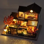 Diy Mini Wooden Dollhouse With Furniture Light Kit Doll House Casa Miniature Accessories Handmade Wooden Toys Birthday Gifts 5