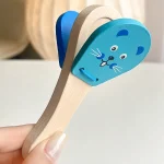 Kids Cartoon Wooden Castanets Bells Music Instruments Baby Clapper Handle Musical Instruments Toys Educational Toys For Children 5