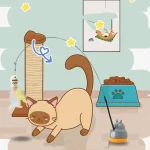 New cat funny cat stick steel wire long pole feather cute cat toy kitten fishing rotating self-pleasure relief pet toy 4