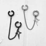 1Pcs Trendy Minimalist Star Stud Earrings for Teens Fake Pierced Jewelry for Women Men No Piercing Required Ear Accessory 2