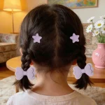 Children Bow Hair Clips Baby Girls Mini Star Love Crown Hairpins Soild Colors Barrettes New Year Kids Hair Accessories Gifts 3