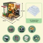 DIY 3D Puzzles Wooden Toy Miniature Dollhouse Handmade Doll House Model Building Kits Coffee House Toys For Children Gifts 6