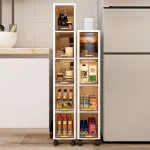 20cm Slim Storage Cabinet, 3/4/5-Tier Narrow Rolling Organizer with Wheels, Space-Saving Shelf  White Multi-Purpose Storage 2