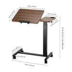 SucceBuy Overbed Table Mobile Bed Side Table with Swivel Casters Height & Angle Adjustable Laptop Desk for Home Office Study 6