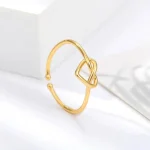 Heart Shaped Open Cuff Ring For Women – Minimalist Adjustable Ring For Everyday & Gift Giving 4