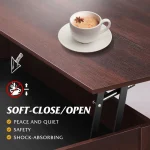 GALAXHERO Lift Top Coffee Table with Hidden Compartment Storage Drawers and Storage Shelf for Living Room Reception Room 6