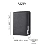Black Faux Leather Slim Business-Style Wallet with Multiple Card Slots Credit Card & Driver's License Holder Geometric Design 2