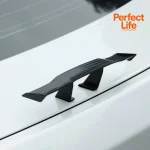 1Pcs Car Rear Spoiler Mini Wing Small Model Decoration Auto Parts GT Style Winglet Mini Carbon Fiber Look Tail Wing 3