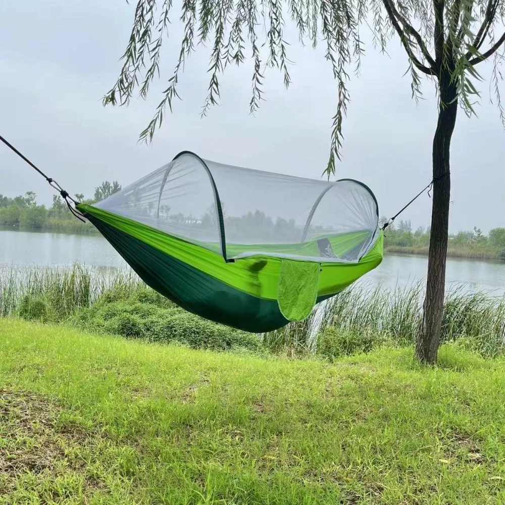 Outdoor Camping Hammock High Strength Parachute Fabric With Mosquito Net Lightweight Hanging Hammocks Hanging Bed Net 250x120cm Outdoor Camping Hammock High Strength Parachute Fabric With Mosquito Net Lightweight Hanging Hammocks Hanging Bed Net 250x120cm