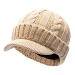 Big Head Men Winter Outdoors Oversize Knitted Hat Women Warm Fleece lining Woolly Hats Lady Newsboy Cap Dad Large Baseball Cap 4