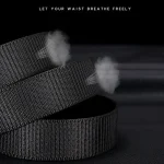 Men's Belt Automatic Metal Buckle Imitation Nylon Webbing Outdoor Work Belt Toothless Automatic Buckle Casual Sports Canvas Belt 3