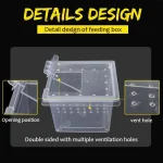 10x Feeding Box Reptile Cage Hatching Container Rearing Tank Clear Reptile Vivarium Terrarium Insect Rearing Box Food Feeding 3