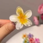 12 Piece Random Mixed Color Egg Flower Hair Clip, Gradient Flower Shaped Design, Elegant And Cute Headwear Set 6
