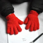 New 1-4Y Kids Gloves Winter Baby Plush Coral Gloves Toddler Full Fingers Cute Mittens Warm Windproof Glove For Boys Girls 6
