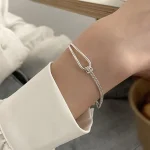 New S925 Silver Minimalist Geometric Collage Bracelet Women's Jewelry Exquisite and Elegant for Birthday and Christmas Gifts 5