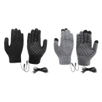 Electric Heated Gloves Touch Screen Outdoor Riding Skiing Mitten USB Heated Gloves for Backpacking Mountaineering (no battery) 4